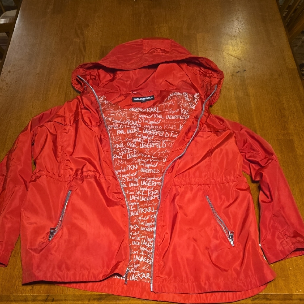 Karl Lagerfeld Vibrant Red Jacket with Logo Lining